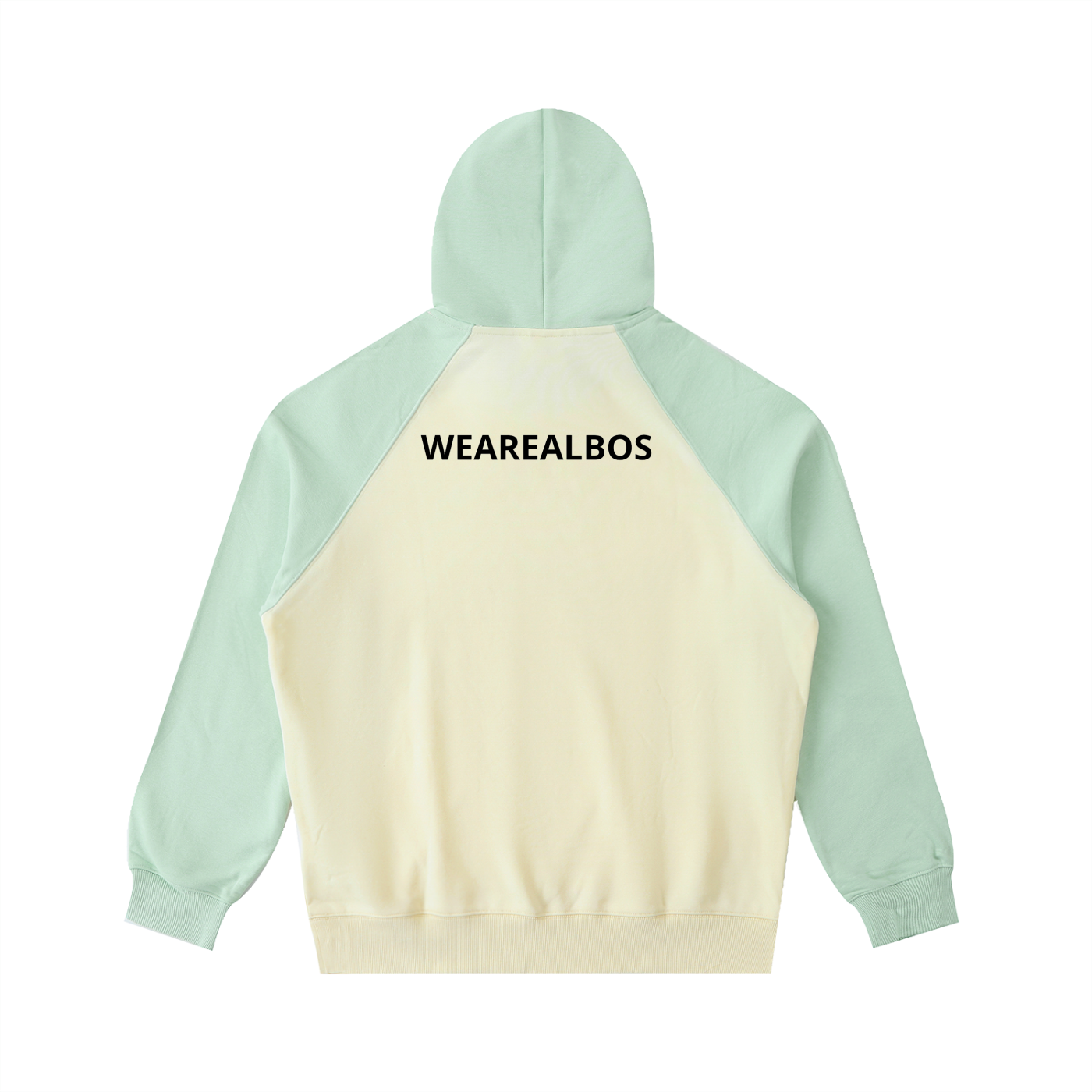 Color-Block Raglan Sleeve Hoodie (Loose)