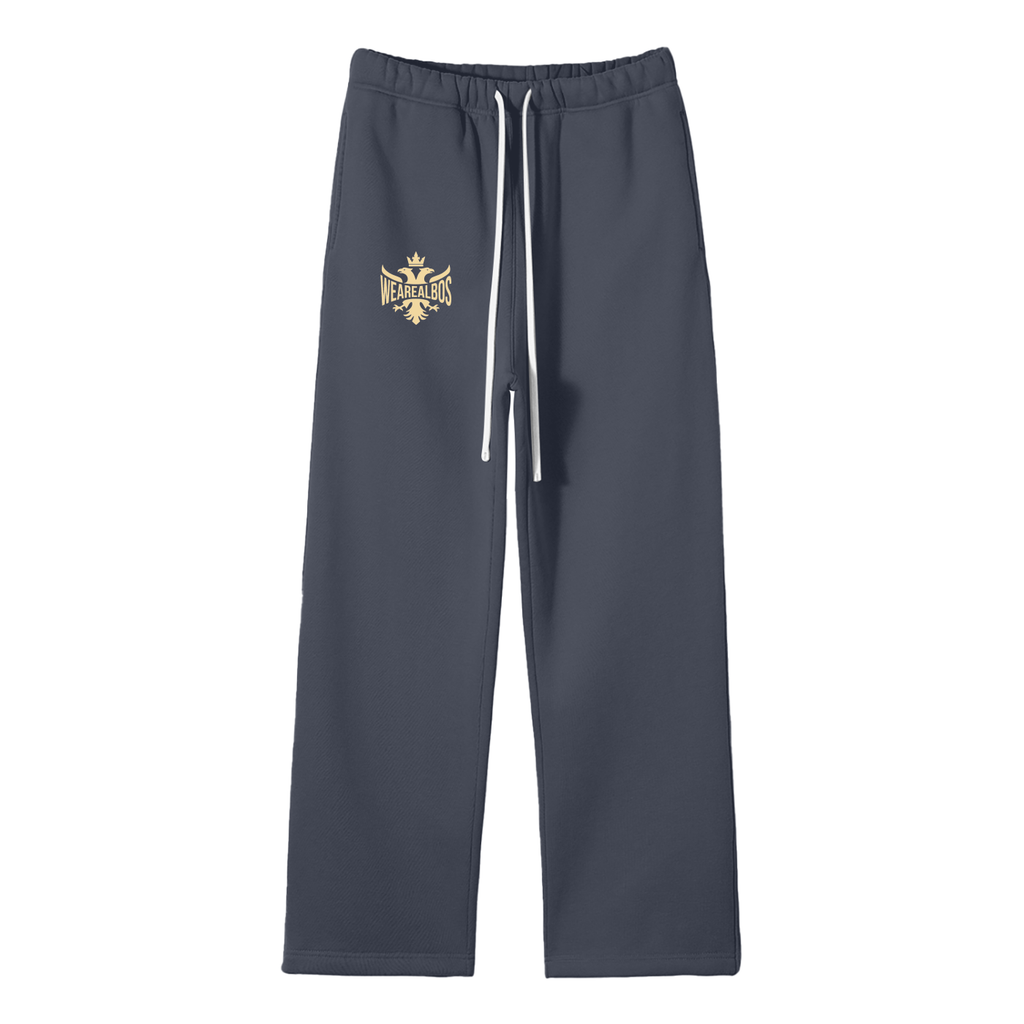 Unisex Solid Color Fleece Straight Leg Pants