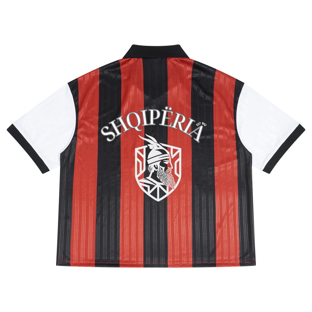 Unisex Boxy Striped Collared Soccer Jersey