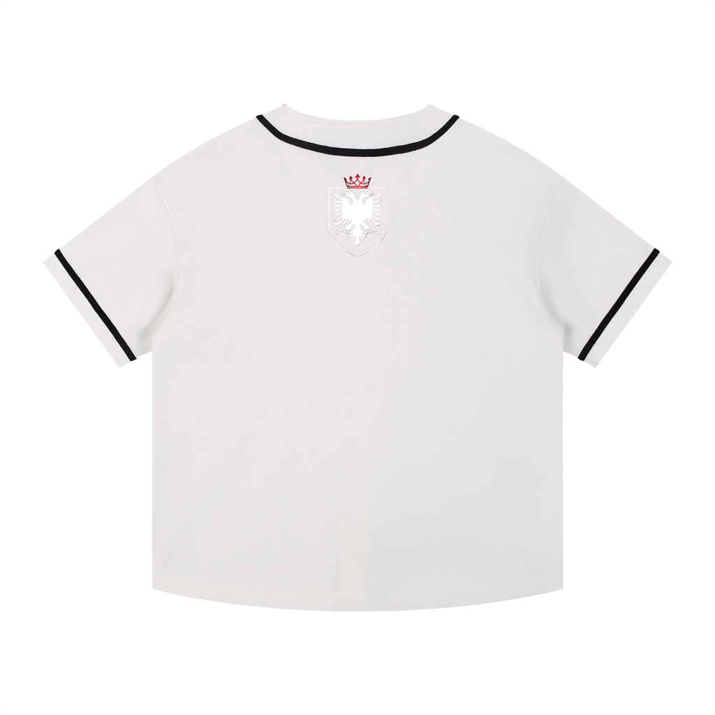 Contrast Piped Button-Up Jersey (Loose)