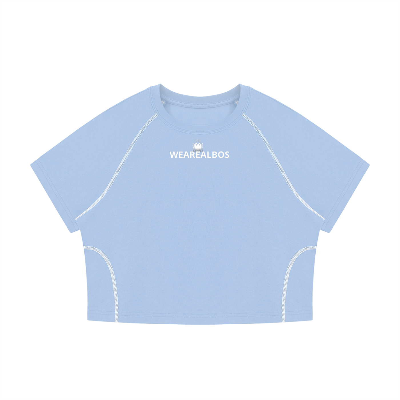 Women's Contrast Stitch Raglan Crop T-Shirt