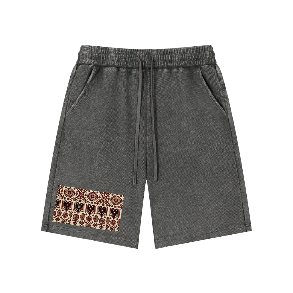 Mineral Wash Waffle Knit Shorts (Loose)