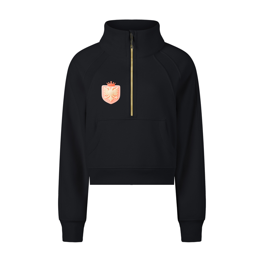 Cropped Half-Zip Sweatshirt (Bodycon)