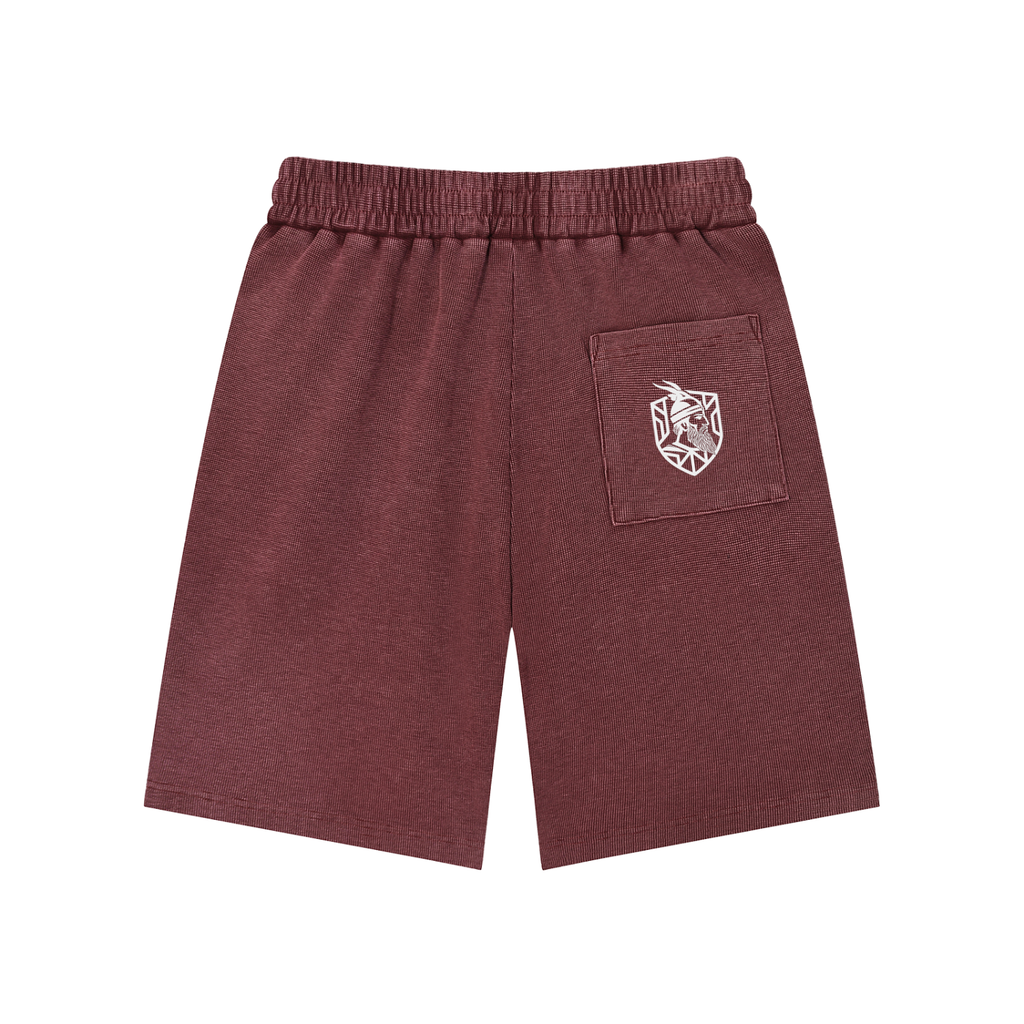 Mineral Wash Waffle Knit Shorts (Loose)