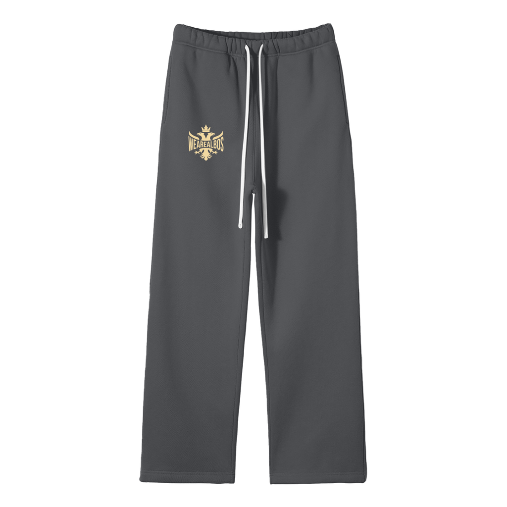 Unisex Solid Color Fleece Straight Leg Pants