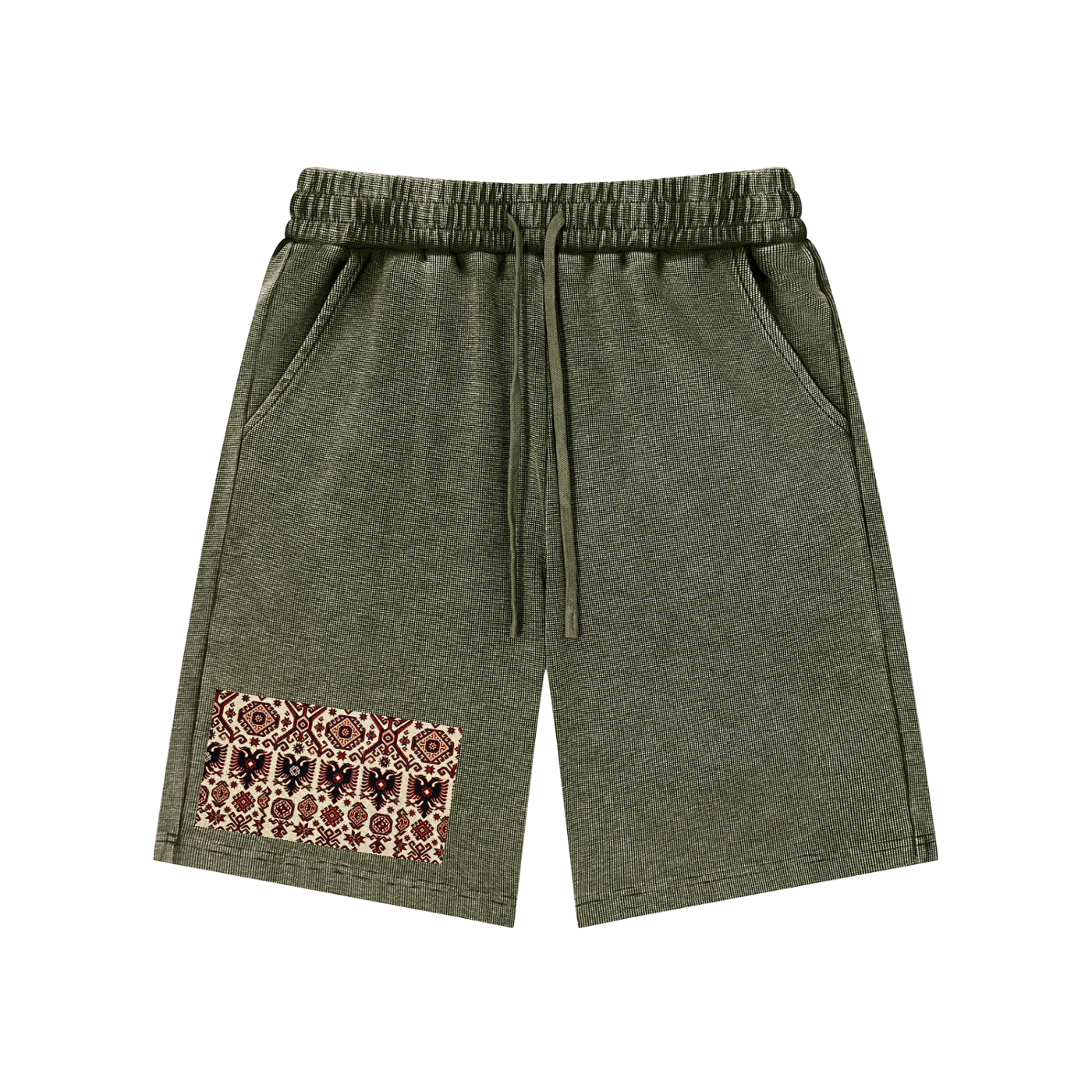Mineral Wash Waffle Knit Shorts (Loose)