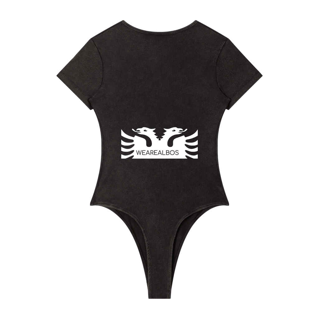 Women's Mineral Wash Crewneck Bodysuit (Bodycon)