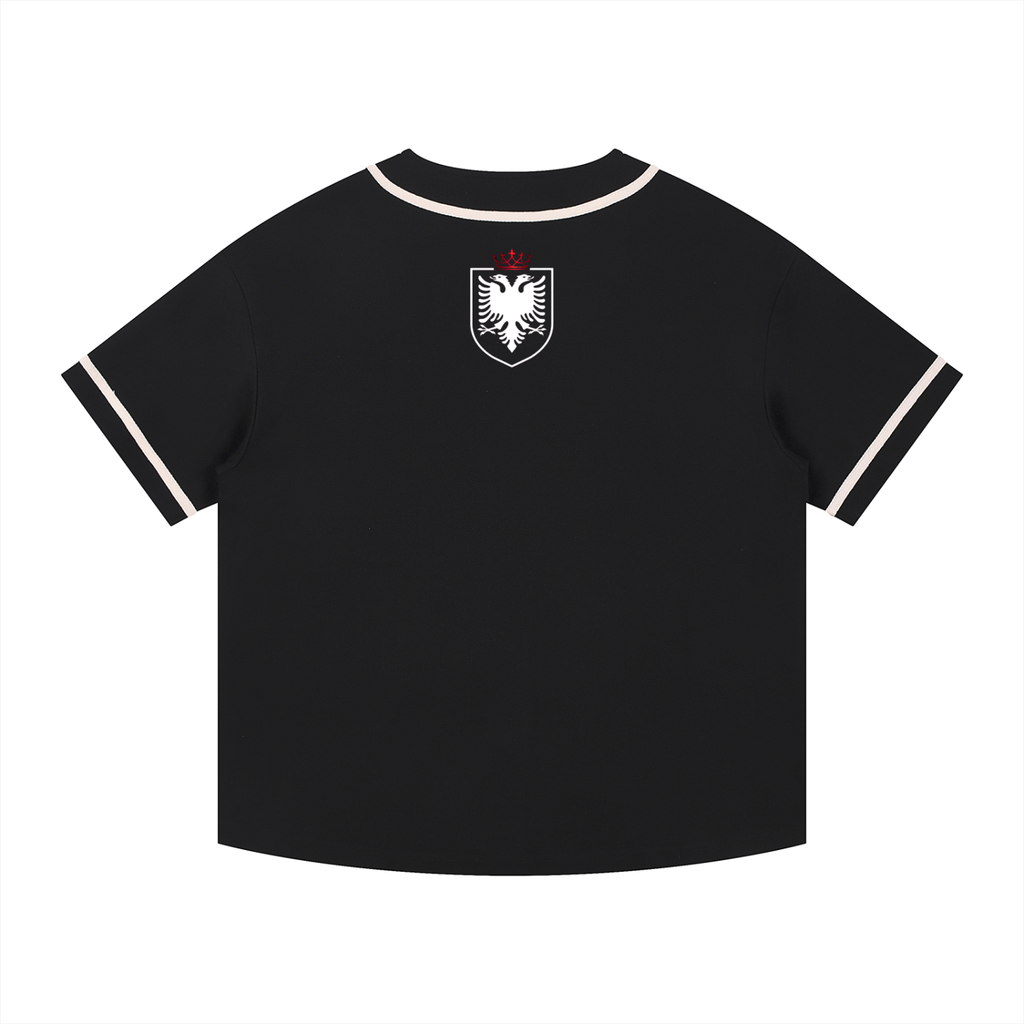 Contrast Piped Button-Up Jersey (Loose)