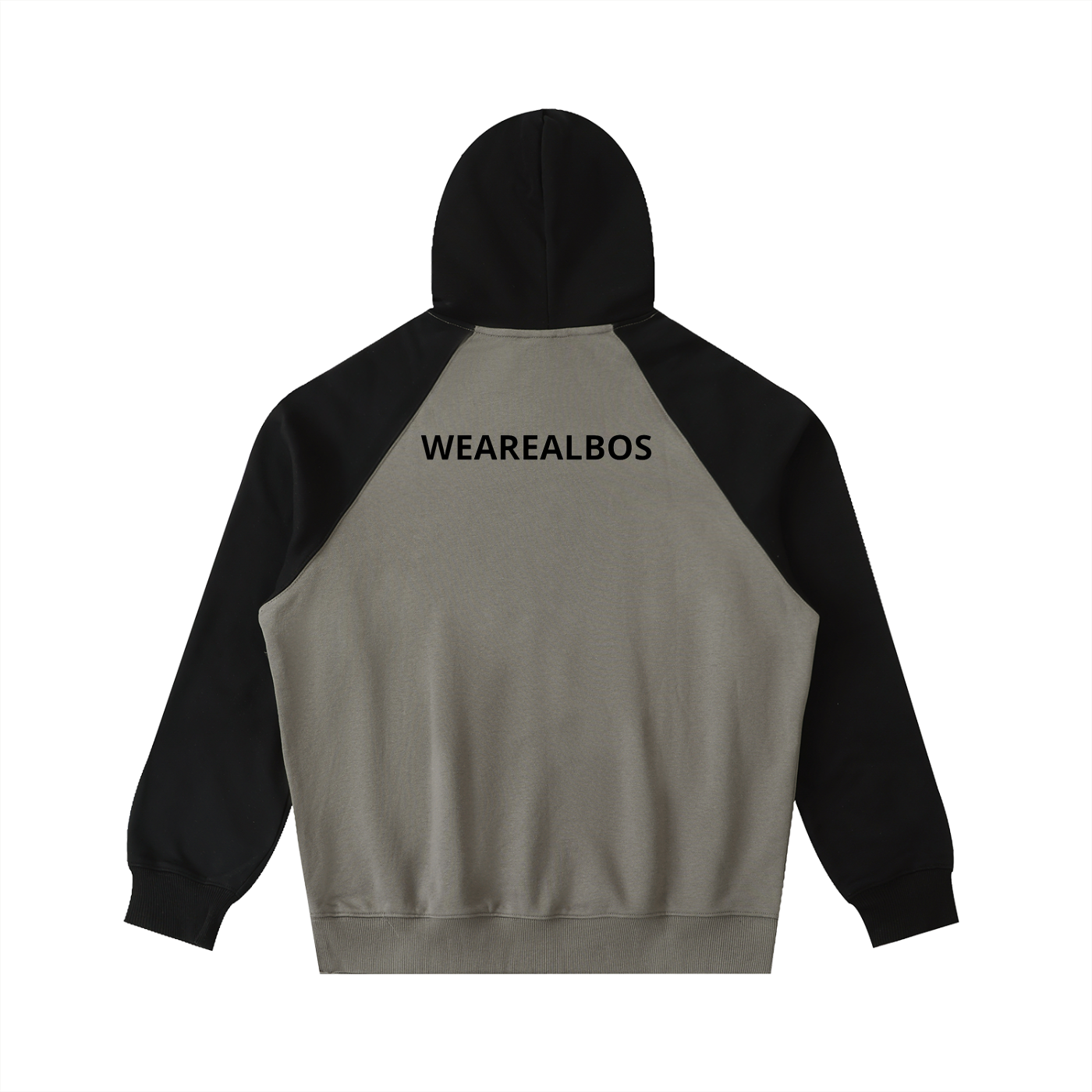 Color-Block Raglan Sleeve Hoodie (Loose)