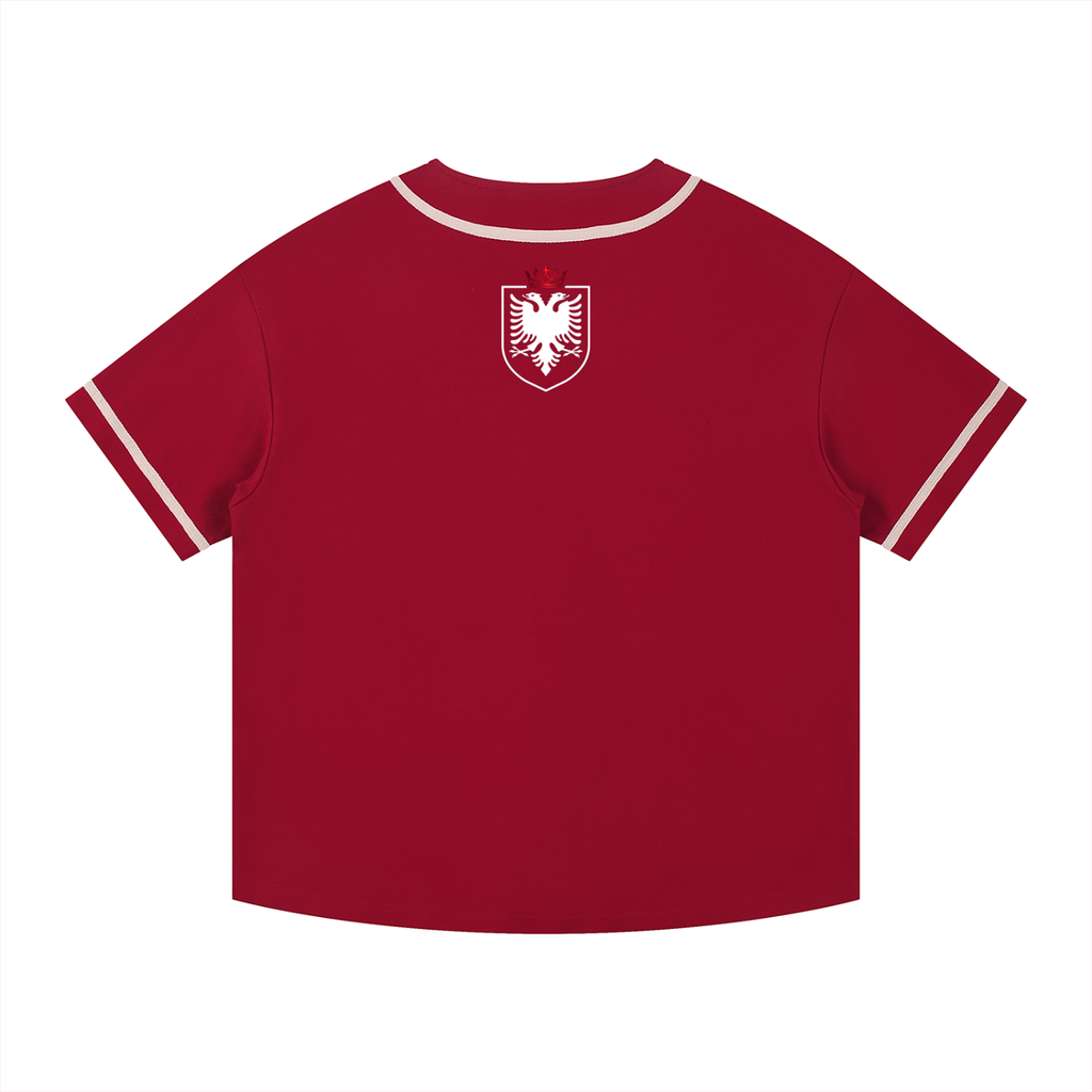 Contrast Piped Button-Up Jersey (Loose)