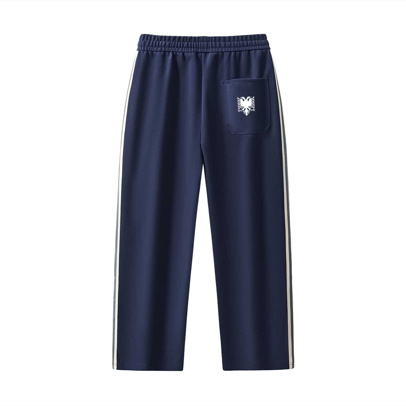 Contrast Side-Stripe Straight-Leg  Pants (Loose)