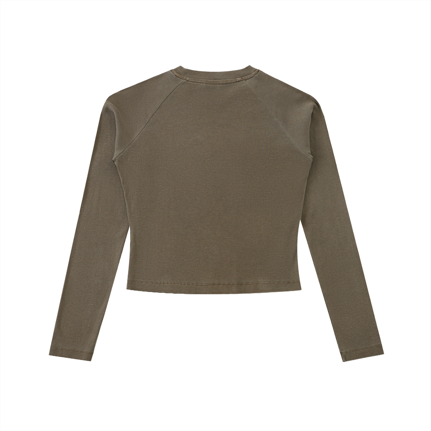 Dyed Washed Raglan Long Sleeve Slim T-Shirt (Bodycon)