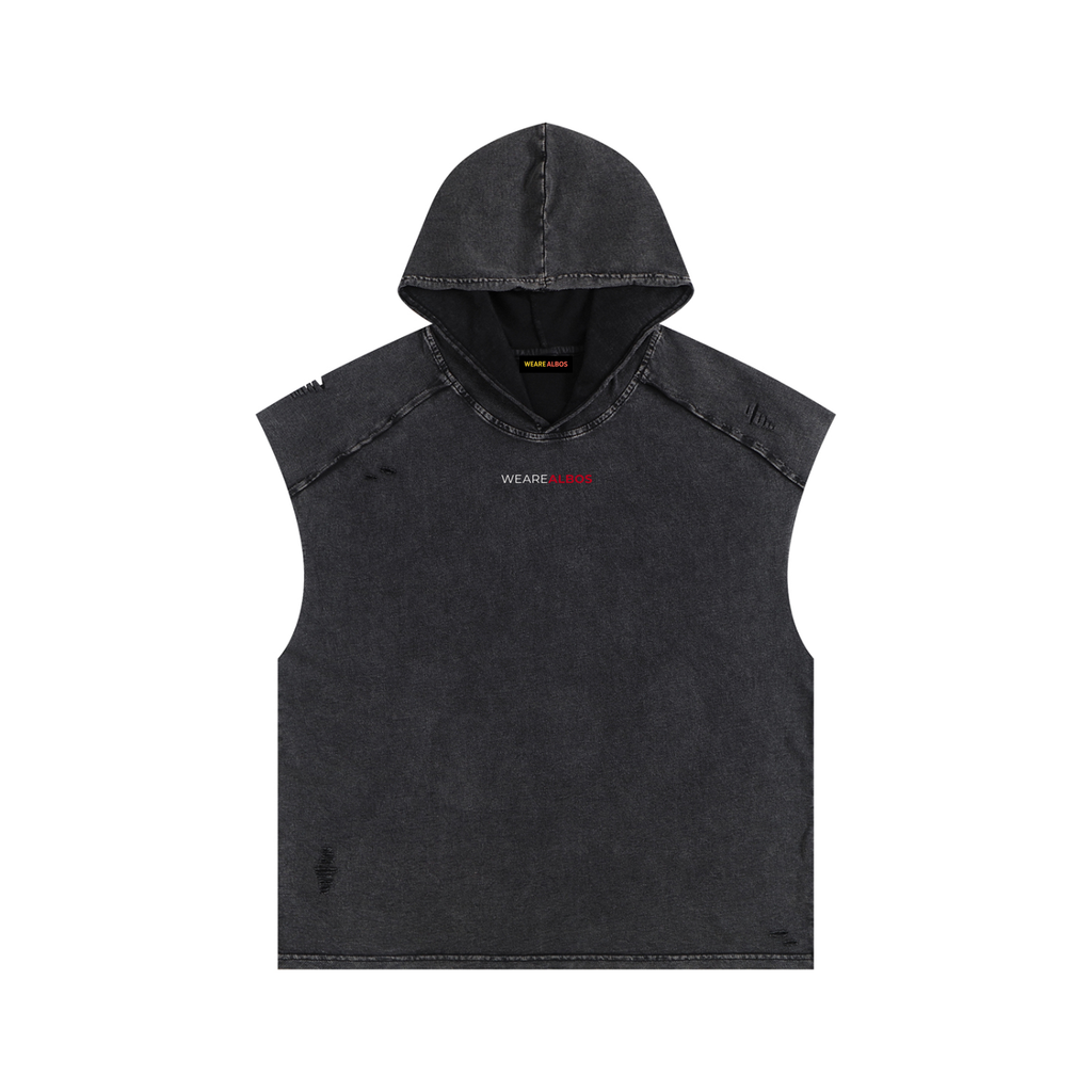 Snow Washed Boxy Hooded Tank Top
