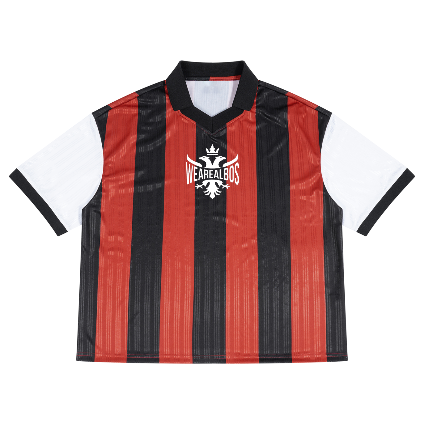Unisex Boxy Striped Collared Soccer Jersey
