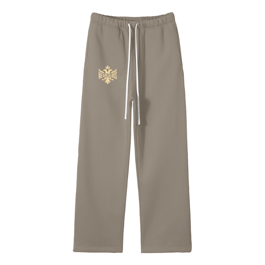 Unisex Solid Color Fleece Straight Leg Pants