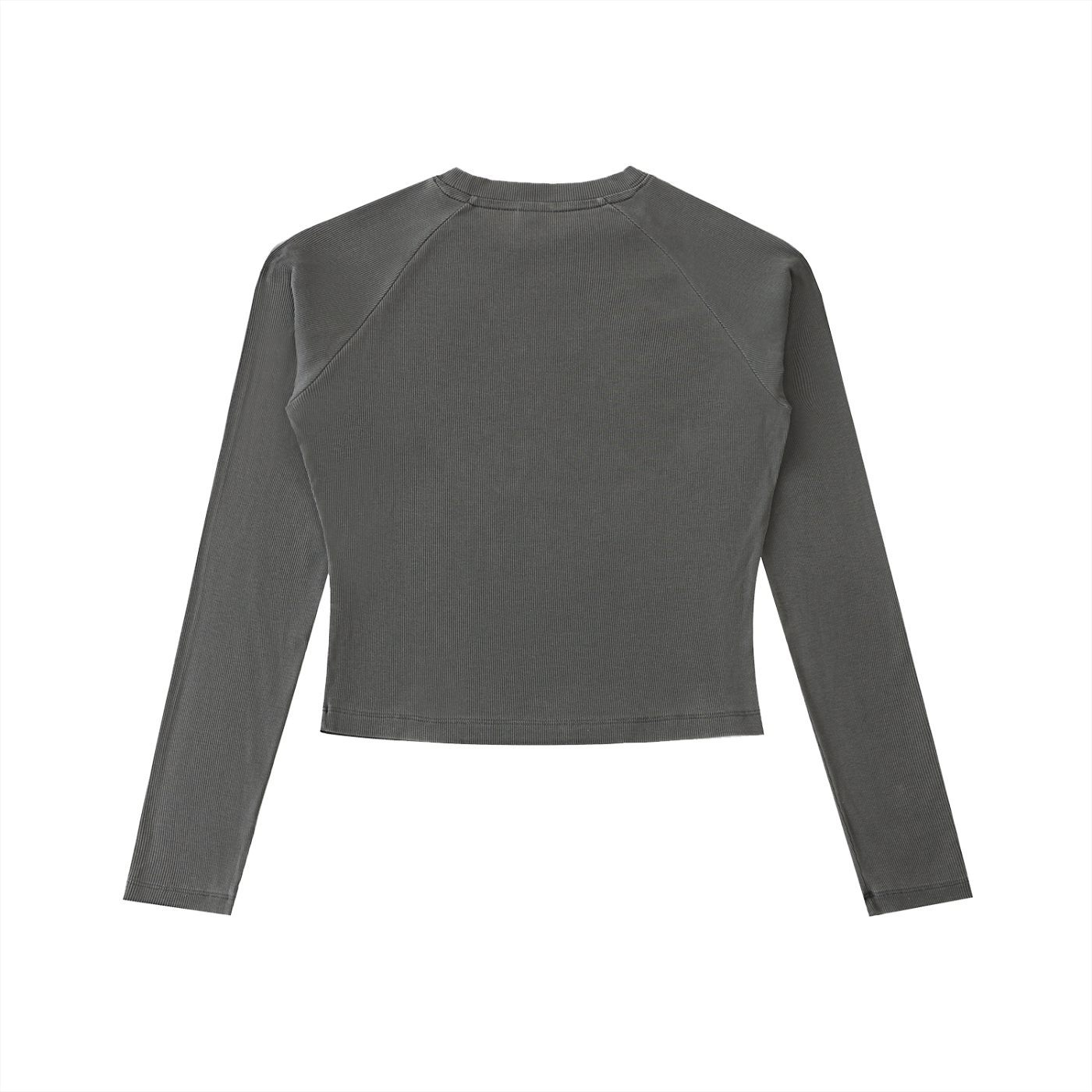 Dyed Washed Raglan Long Sleeve Slim T-Shirt (Bodycon)