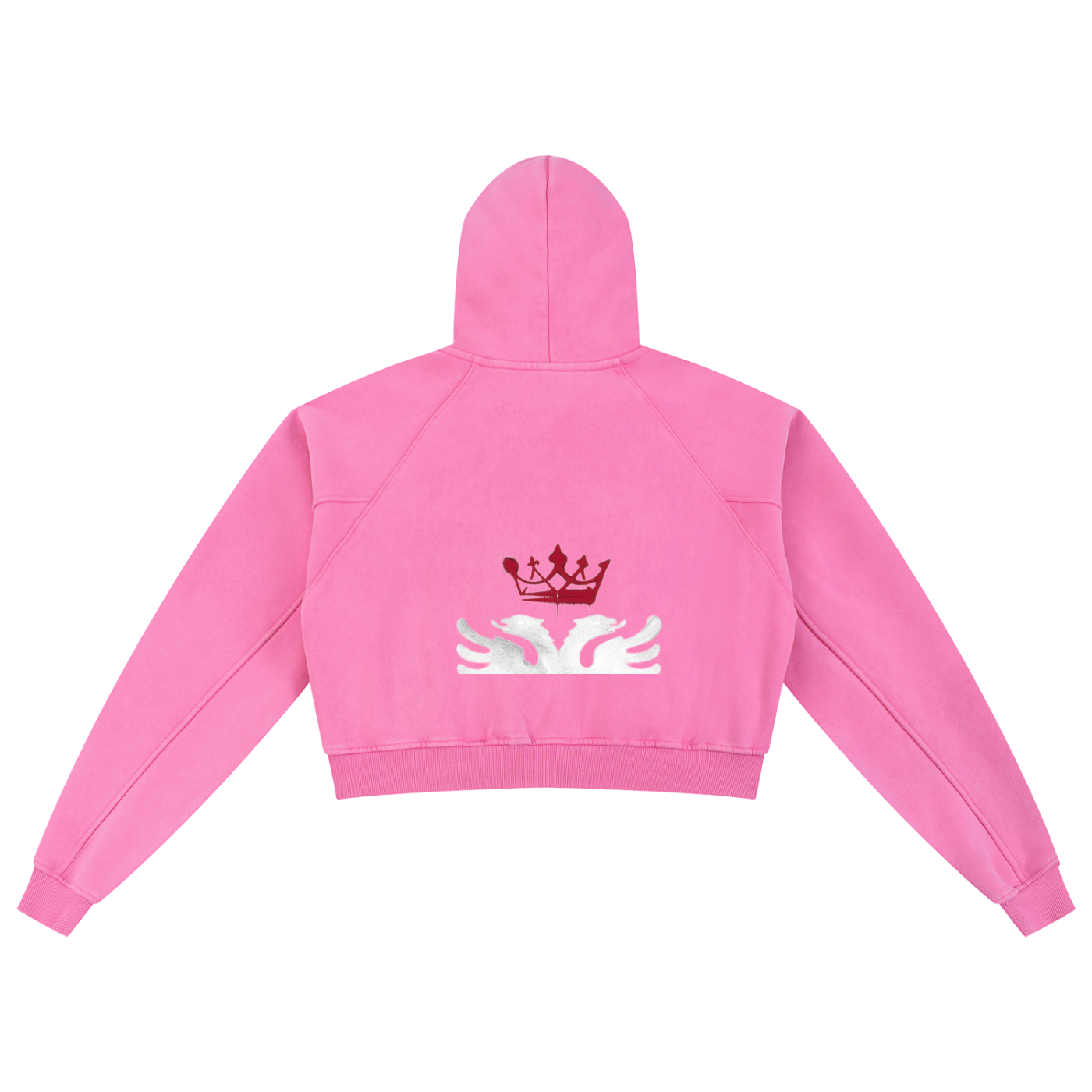 Snow Washed Cropped Hoodie (Loose)
