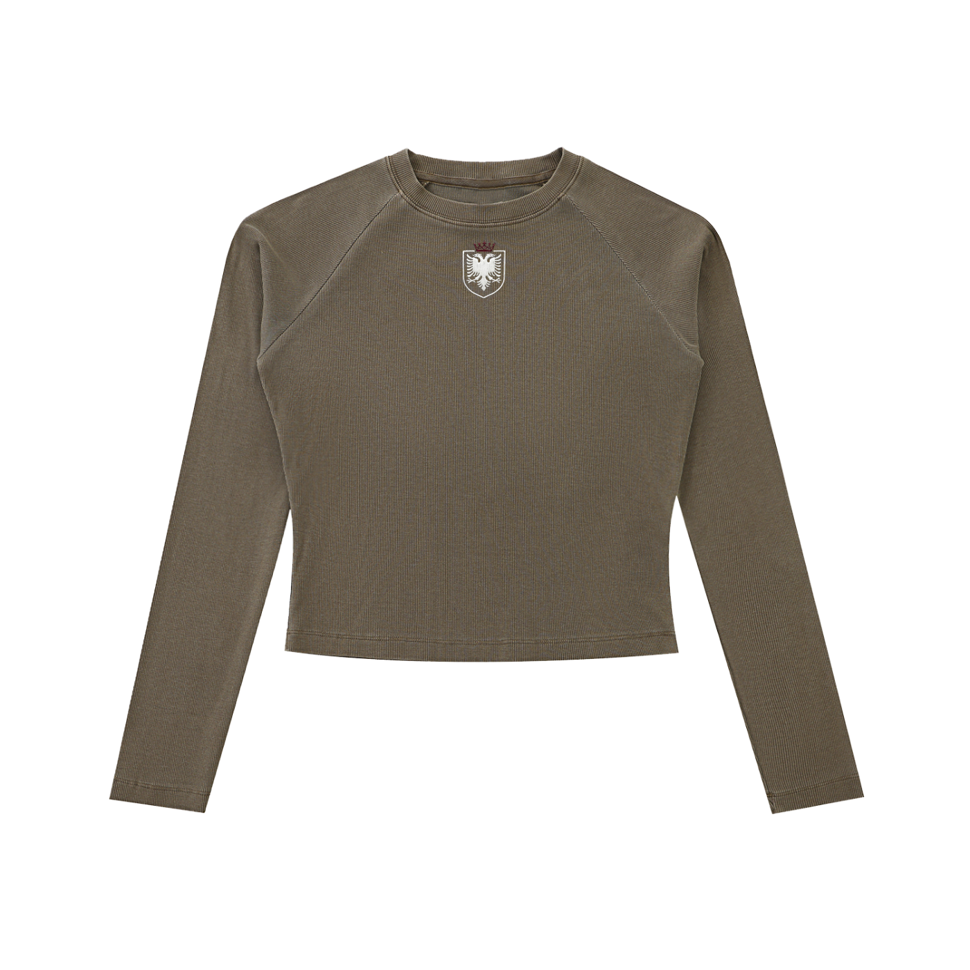 Dyed Washed Raglan Long Sleeve Slim T-Shirt (Bodycon)