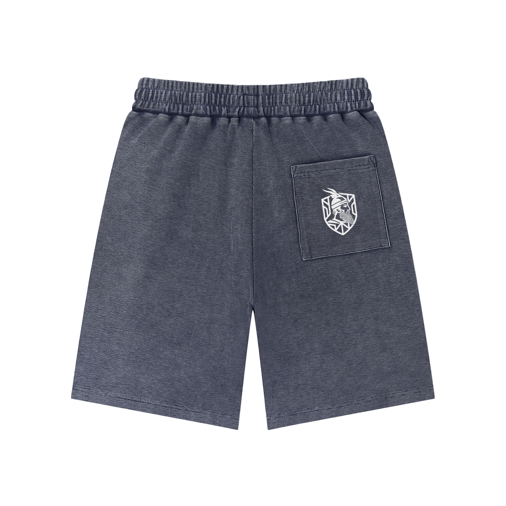 Mineral Wash Waffle Knit Shorts (Loose)
