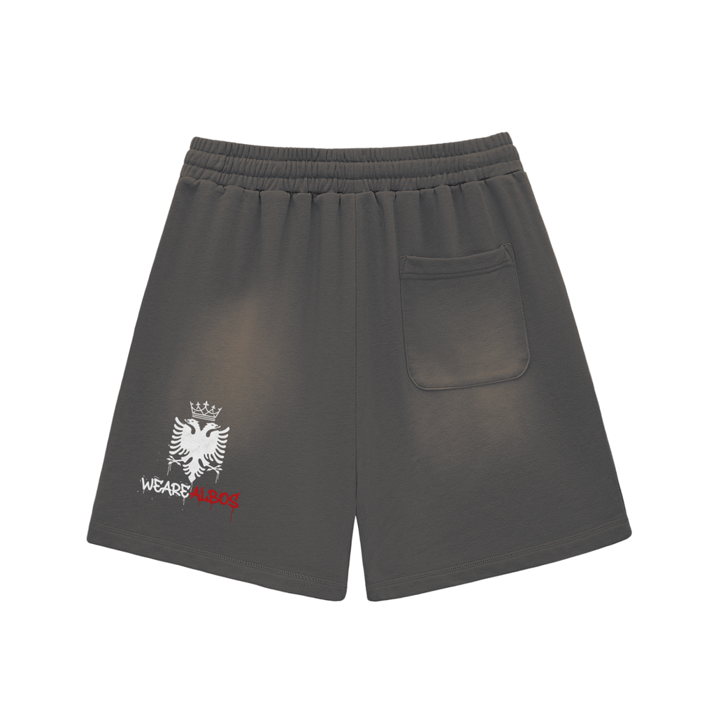 Sun Fade Raw Edge Cotton Shorts (Loose)