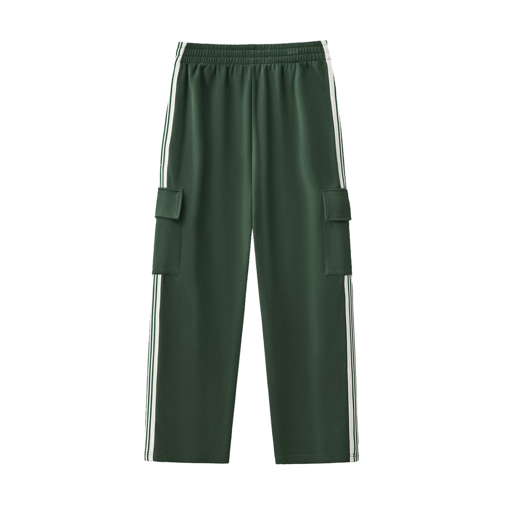 Side Stripe Straight-Leg Pants (Loose)