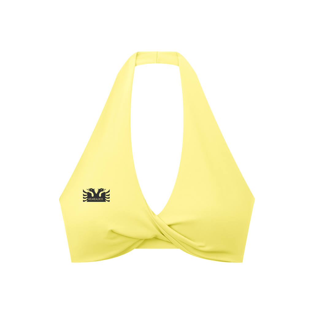 Women's Pleated Halter Sports Bra (Bodycon)
