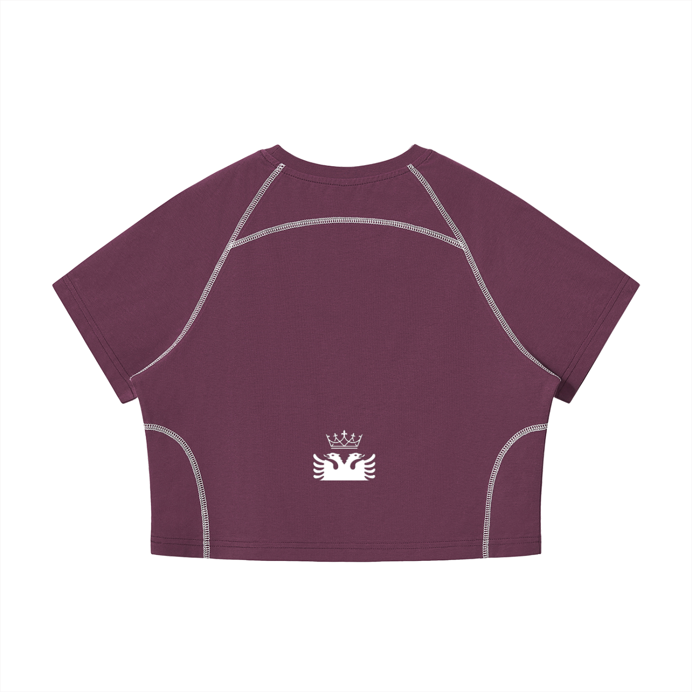 Women's Contrast Stitch Raglan Crop T-Shirt