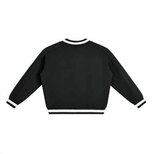 AlbanianV-Neck Contrast Collar Boxy Sweatshirt