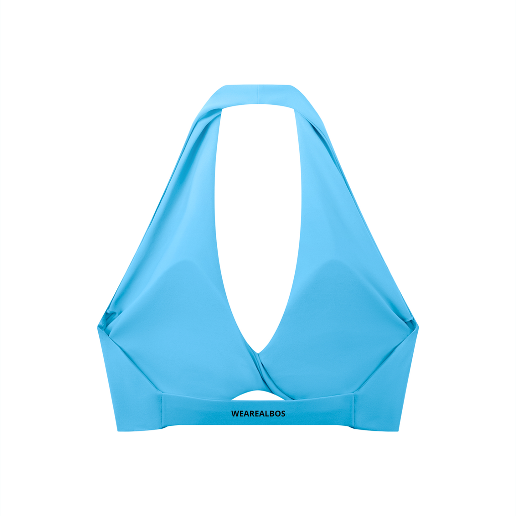 Women's Pleated Halter Sports Bra (Bodycon)