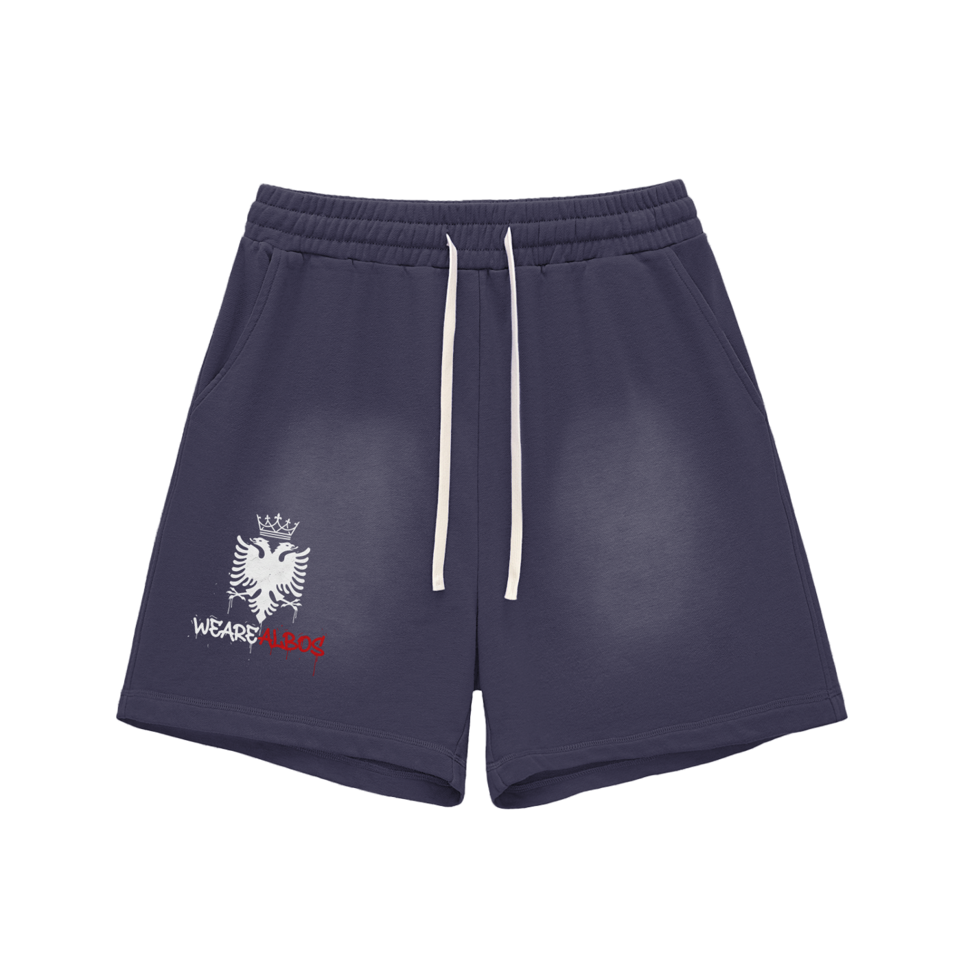 Sun Fade Raw Edge Cotton Shorts (Loose)