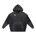 Vintage Washed Frayed Fleece Hoodie (Loose)