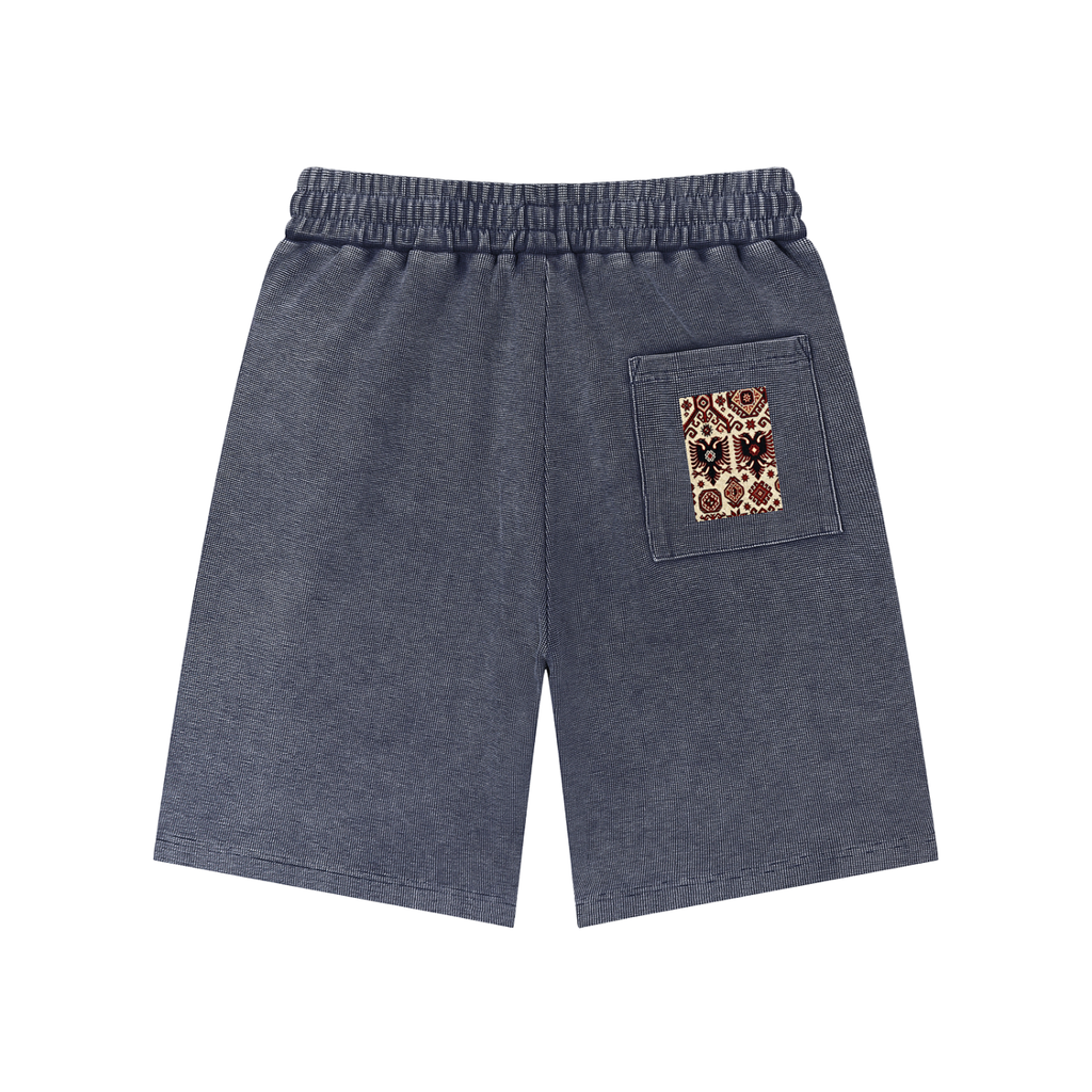 Mineral Wash Waffle Knit Shorts (Loose)