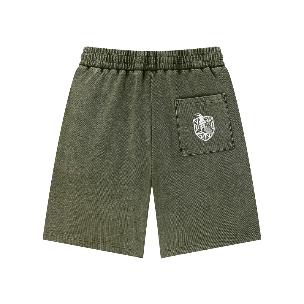 Mineral Wash Waffle Knit Shorts (Loose)