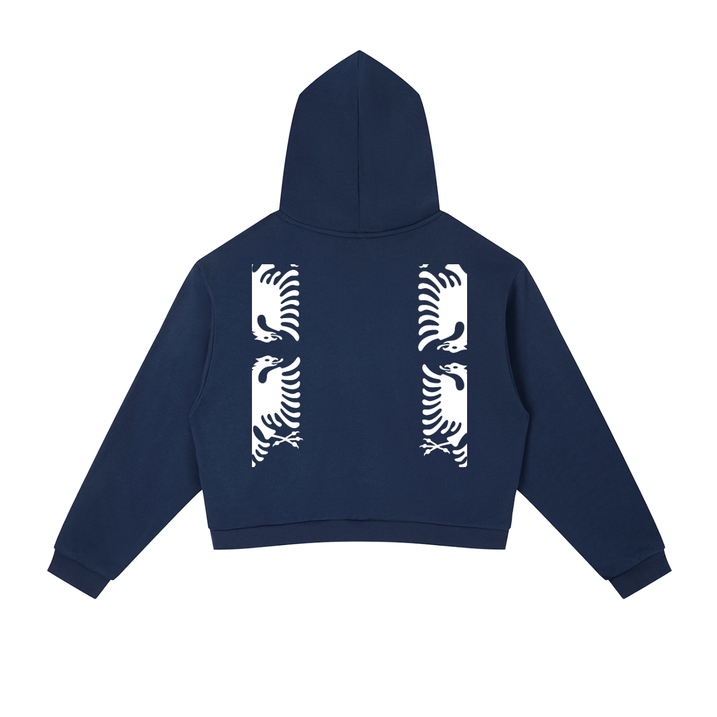 Contrast Side Stripe Cropped Hoodie (Loose)