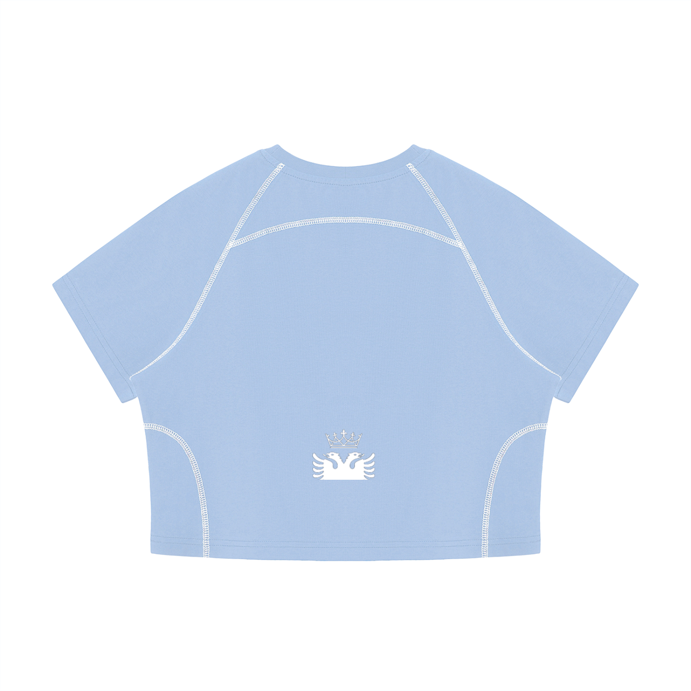Women's Contrast Stitch Raglan Crop T-Shirt