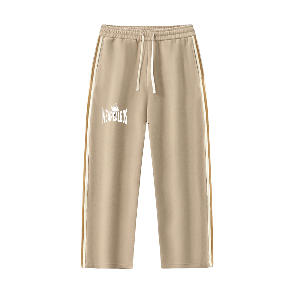 Contrast Side-Stripe Straight-Leg  Pants (Loose)