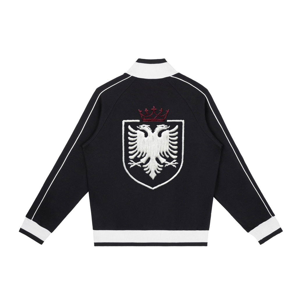 Color Block Raglan Sleeve Zip Track Jacket (Loose)