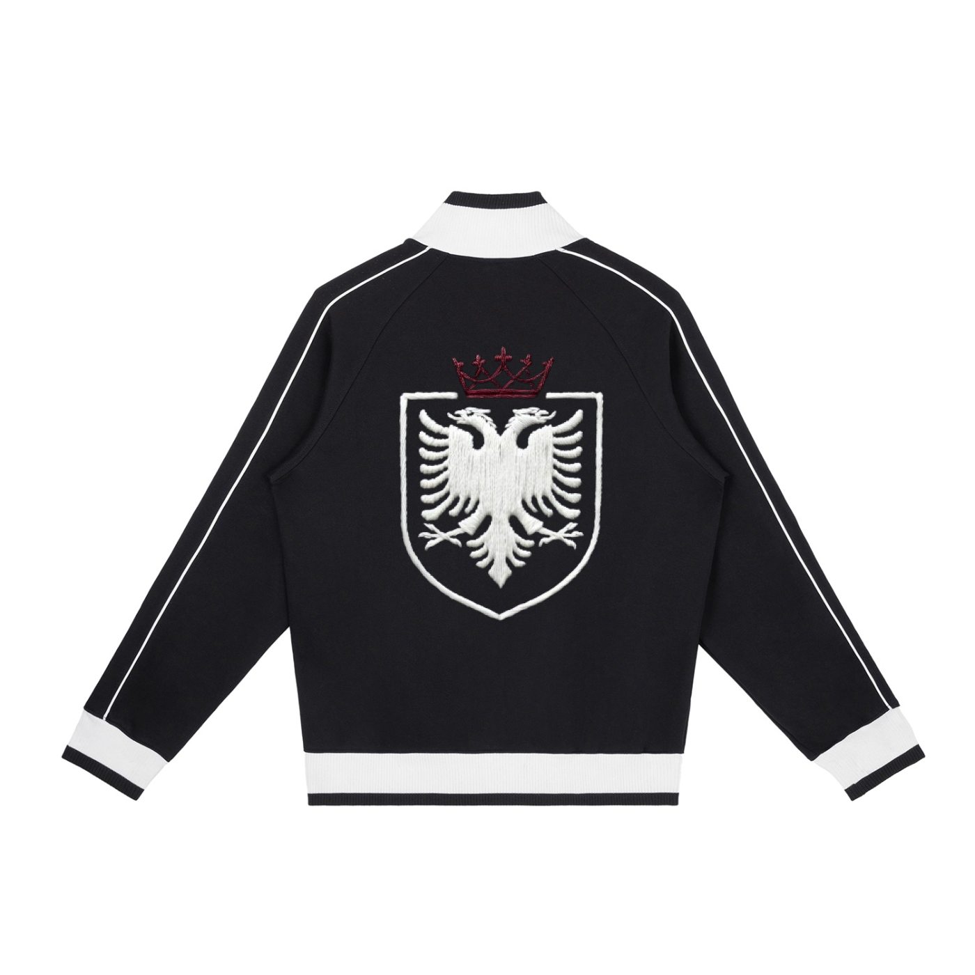 Color Block Raglan Sleeve Zip Track Jacket (Loose)