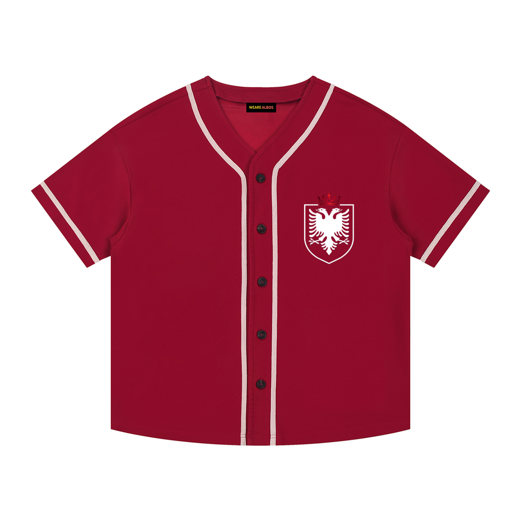 Contrast Piped Button-Up Jersey (Loose)