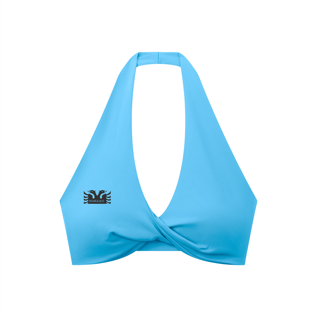 Women's Pleated Halter Sports Bra (Bodycon)