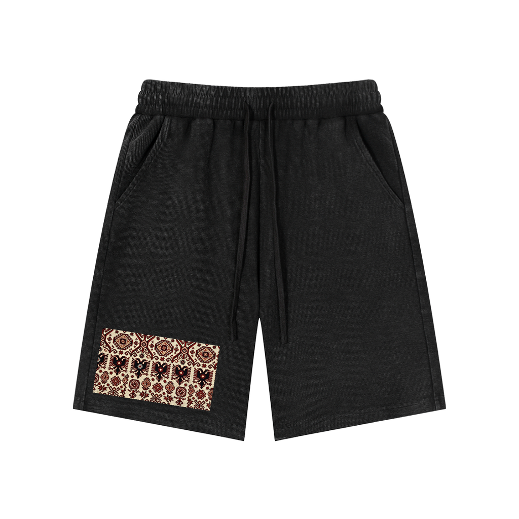 Mineral Wash Waffle Knit Shorts (Loose)