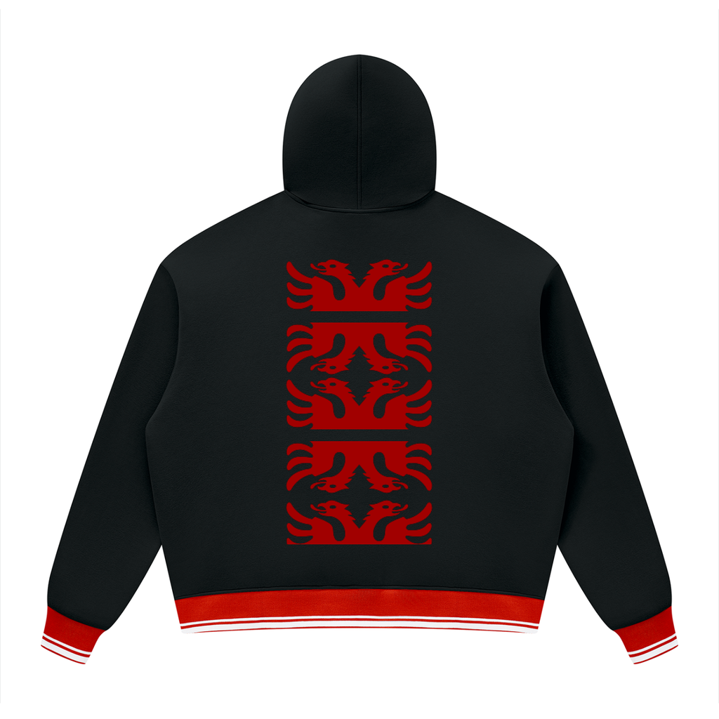 Unisex Oversized Color Block Fleece Hoodie