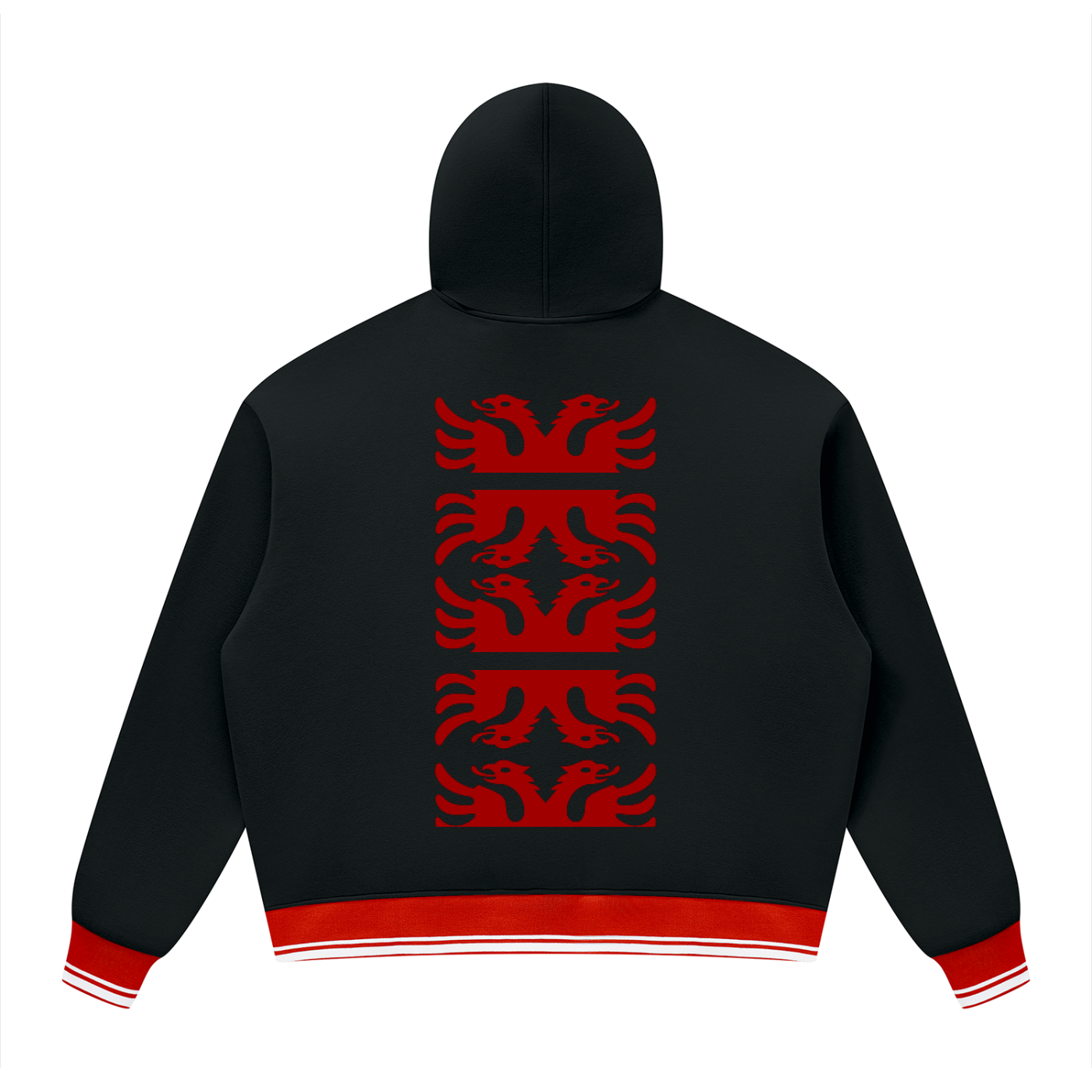 Unisex Oversized Color Block Fleece Hoodie