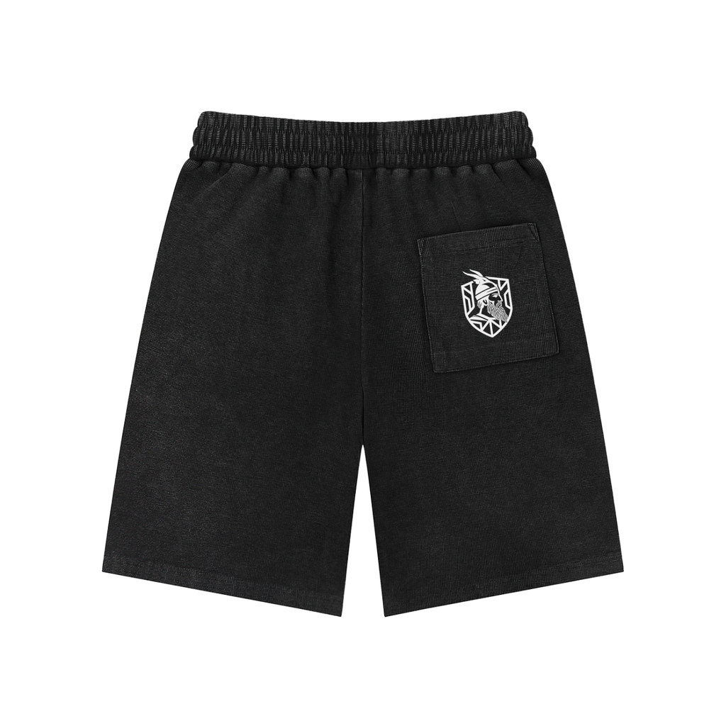 Mineral Wash Waffle Knit Shorts (Loose)