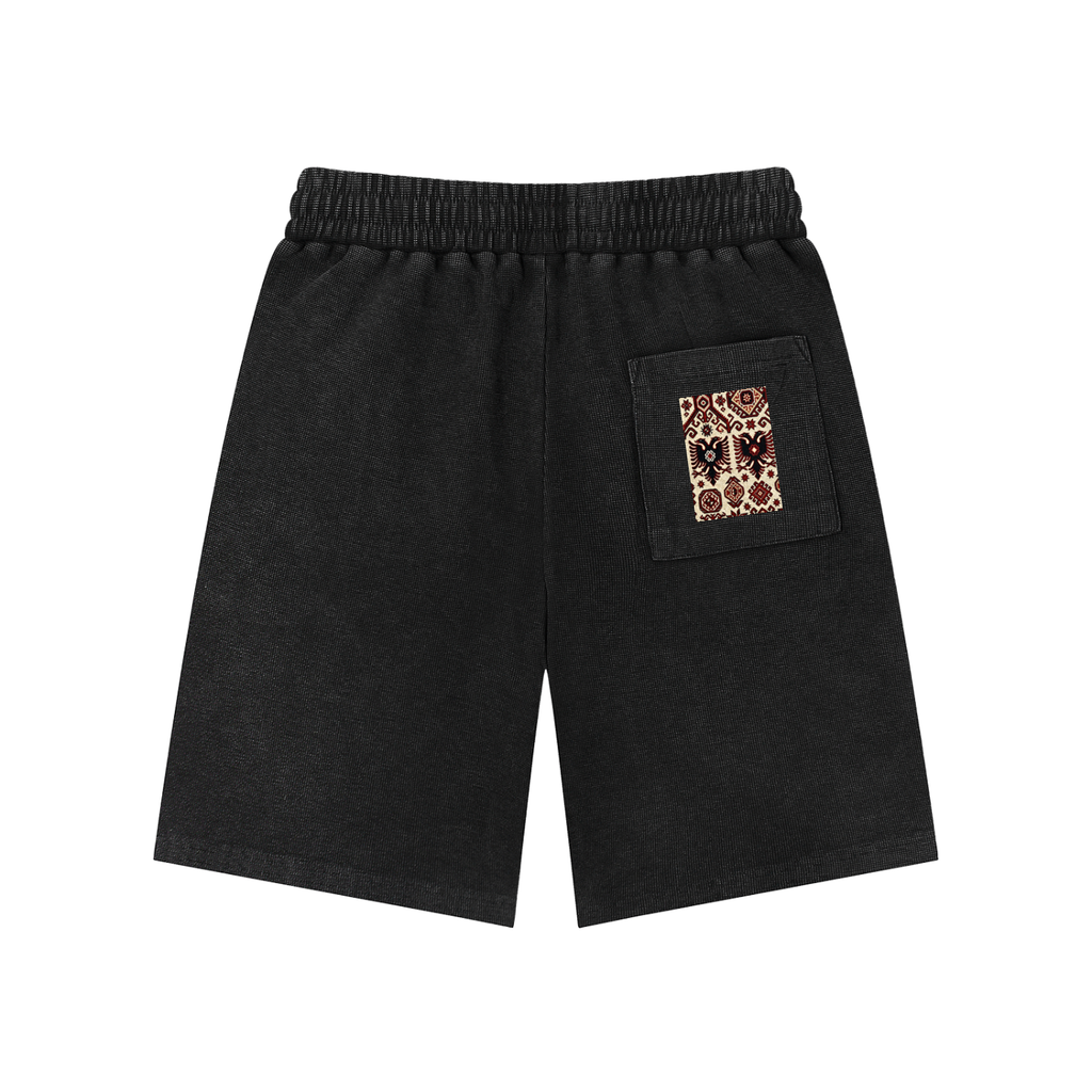 Mineral Wash Waffle Knit Shorts (Loose)