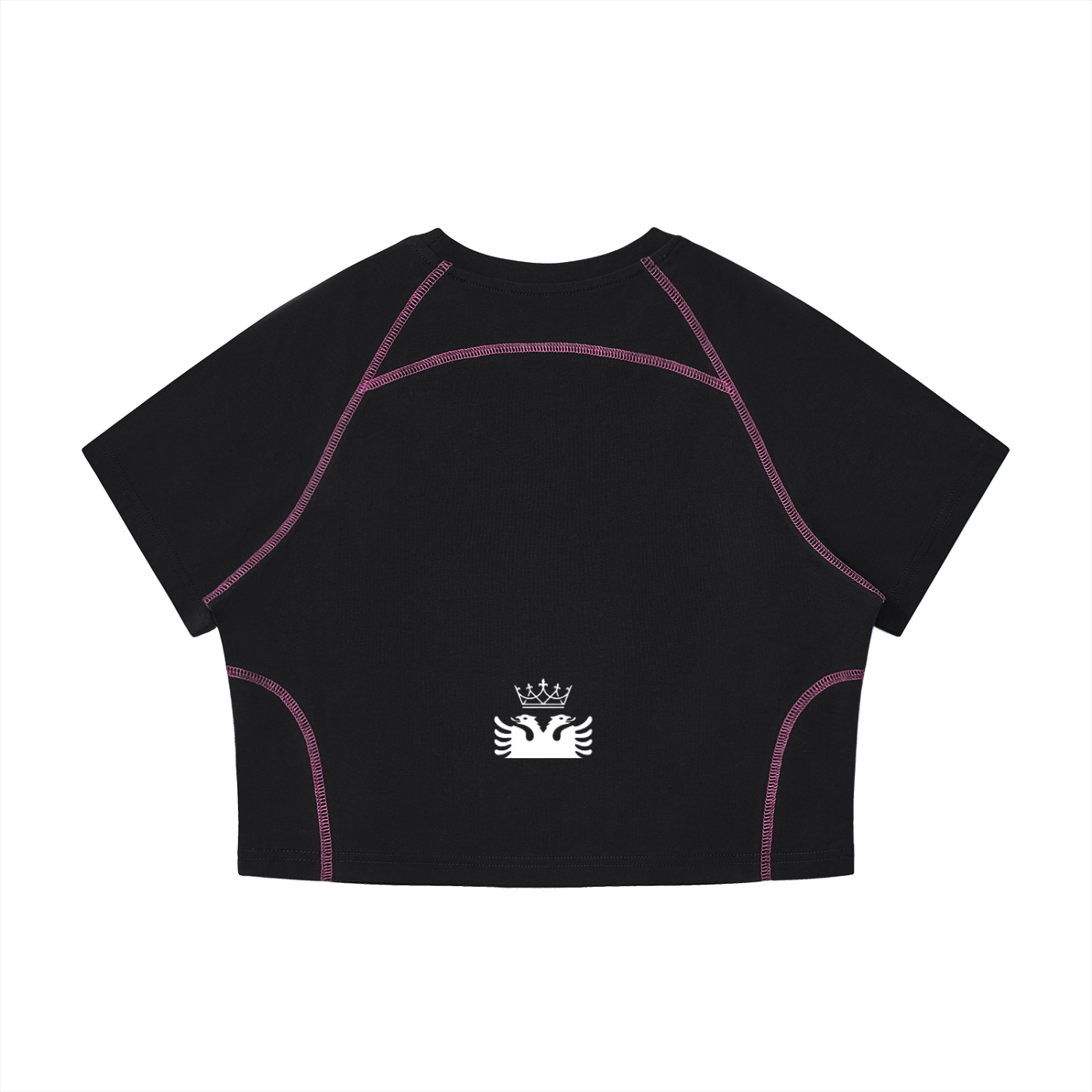 Women's Contrast Stitch Raglan Crop T-Shirt