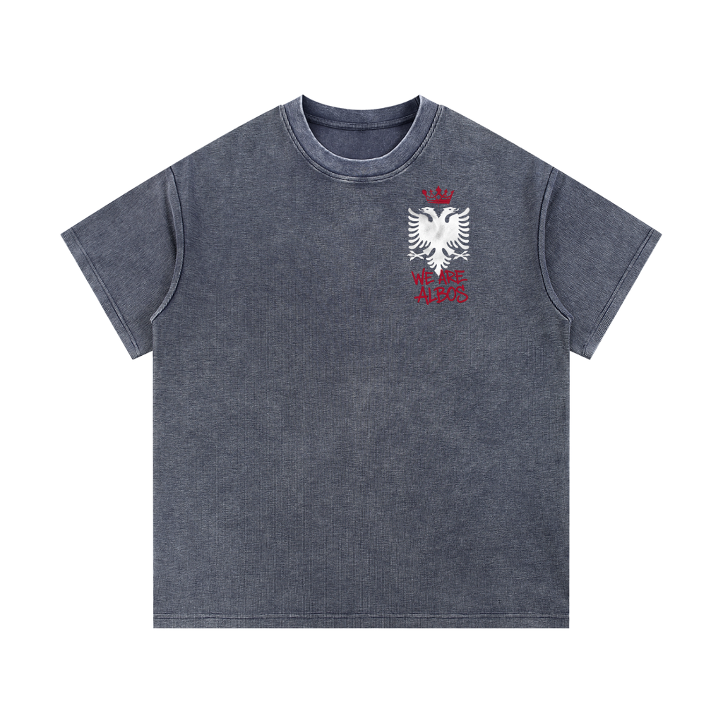 Mineral Wash Waffle Knit T-Shirt (Loose)