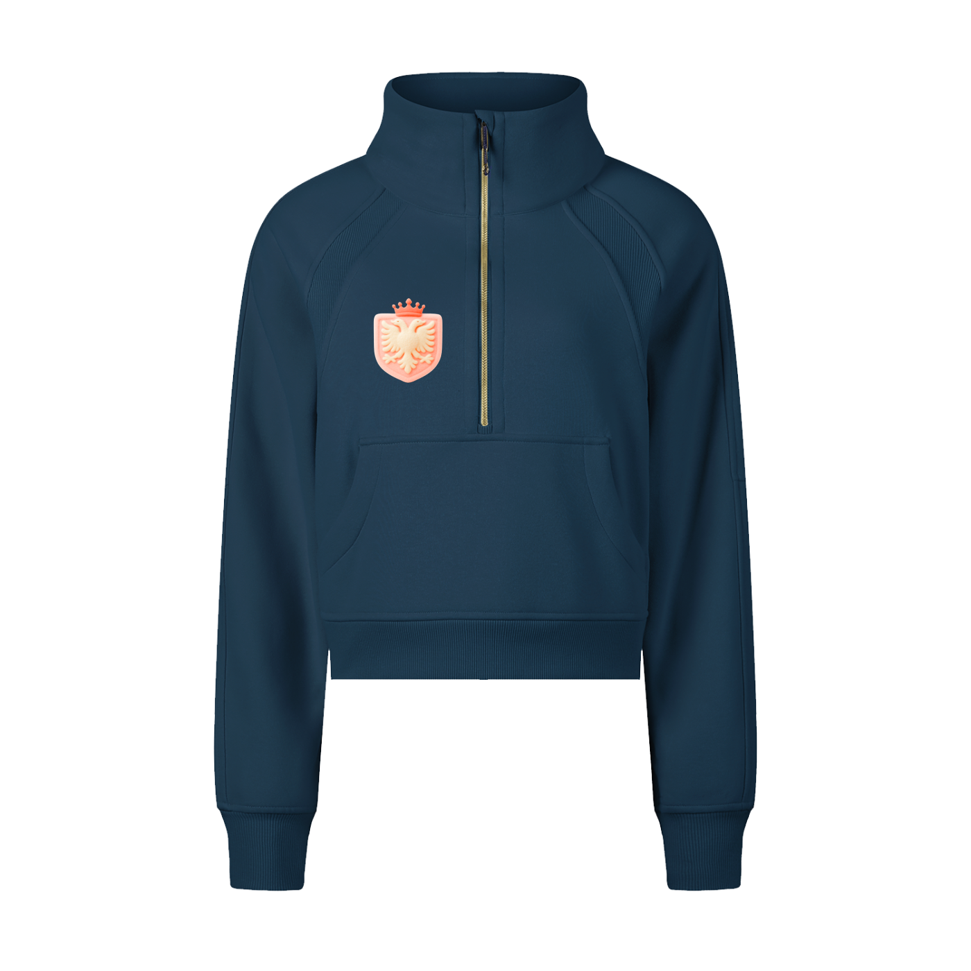 Cropped Half-Zip Sweatshirt (Bodycon)