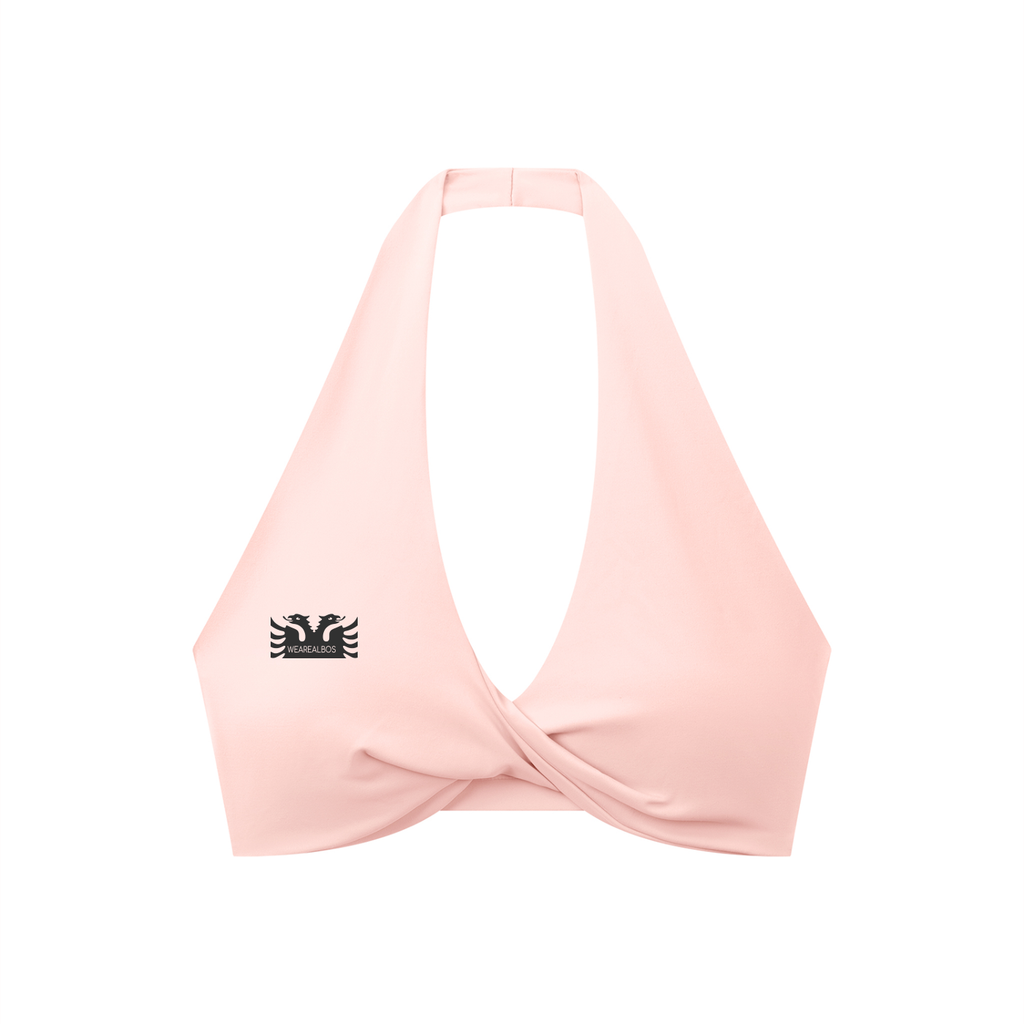 Women's Pleated Halter Sports Bra (Bodycon)