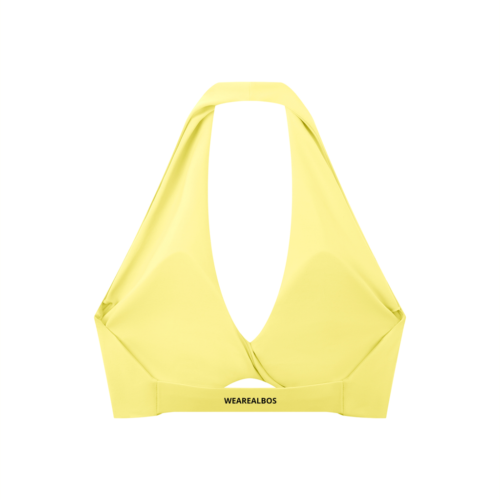 Women's Pleated Halter Sports Bra (Bodycon)